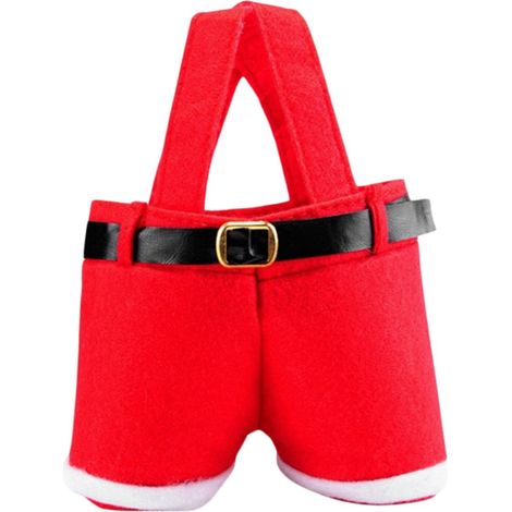 Sac Cadeau De Noël - En Tissu Non Tissé - Pour Bonbons, Petits Cadeaux Et Cartes Cadeaux - Rouge - Lot De 1 (1/5)