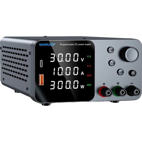 Alimentation électrique DC, Tension réglable, Charge rapide, TPS3010 Noir (1/2)