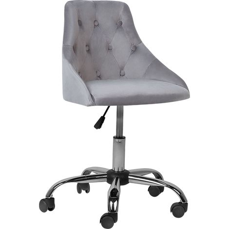 Desk Chair PARRISH Velvet Grey (1/5)