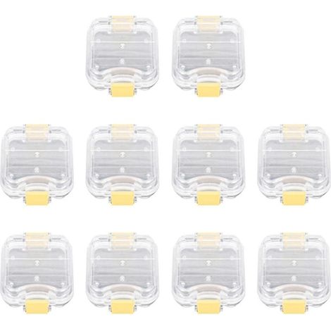 Boîte de rangement pour prothèses dentaires en plastique (10 pièces) avec film protecteur de haute qualité pour prothèses dentaires et films pour implants. (1/5)