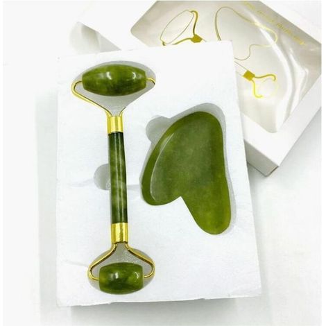 1 Rouleau Facial - Gua Sha - En Résine Écologique - Pour Visage Yeux Cou - 14 x 3 cm (1/5)