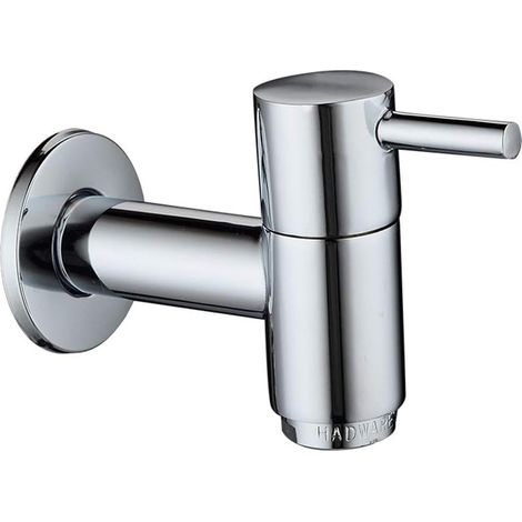 Robinet de lavabo mural en laiton pour salle de bain, machine à laver, robinet d'extérieur, chromé (1/4)