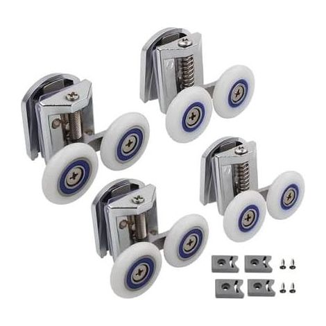 4pcs 26mm Roulette Porte De Douche, 26mm Rouleau De Porte De Douche Dans Portes De Douche, Roulette Porte Coulissante Douche Pour Trou De Verre De 4-8mm (1/5)