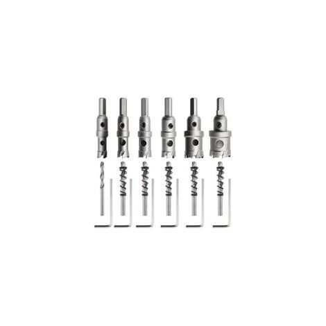 Scies-cloches en carbure de tungstène ultra-résistantes : Pour une perforation précise de l'acier inoxydable, du fer et autres matériaux - Lot de 6 kits avec diverses dimensions (14mm/16mm/18,5mm/20mm