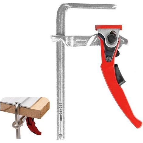 Morsetto a leva, elemento di serraggio per morsa ad alte prestazioni, campo di serraggio 160 mm, profondità del foro 60 mm, morsetto a una mano per tavoli multifunzione per rettifica e S (1/5)
