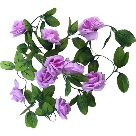 Guirlande de Roses Artificielles Lavande en Tissu 9 Têtes (1/5)