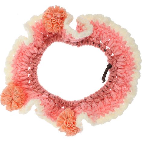 Collar ajustable con forma de flor para gatos, decorativo, color rosa. (1/5)
