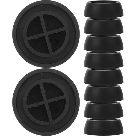 10 Pcs Patins Amortisseurs pour Machine à Laver en Plastique Noir du Bruit et Stabilité pour Lave-linge et Sèche-linge