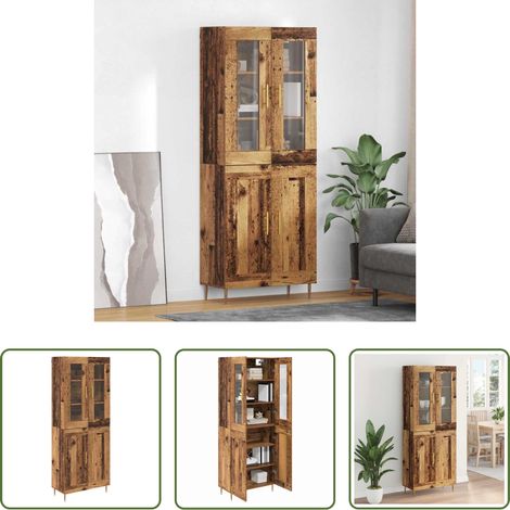 vidaXL Wandmontage -  Highboard 2 pcs Altholz Holzwerkstoff (1/5)