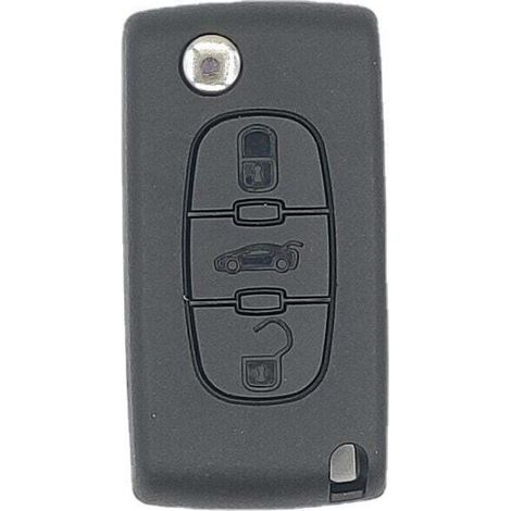 Funda para llave remota de 3 botones compatible con Citroën Peugeot Funda protectora plegable de 2 piezas compatible con Peugeot Citroën con botón de maletero (Va2 Ce0523)