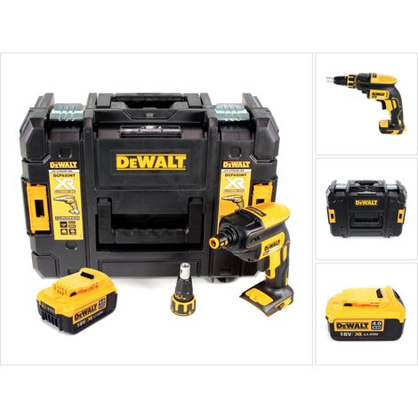 DeWALT DCF 620 Atornillador para panel de yeso a batería XR 18V en maletín TSTAK + 1x Batería DCB 182 4,0 Ah - Sin cargador incluido (1/5)