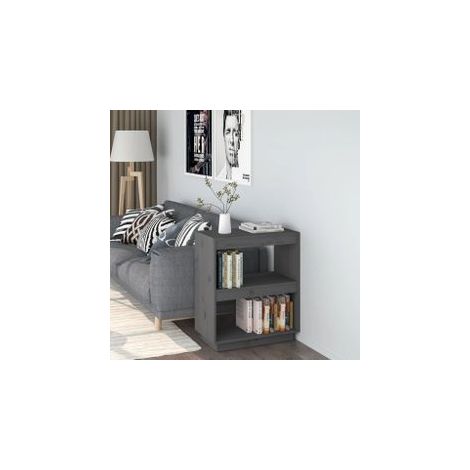 Bibliothèque Gris 60x35x71 Bois de pin massif (1/5)