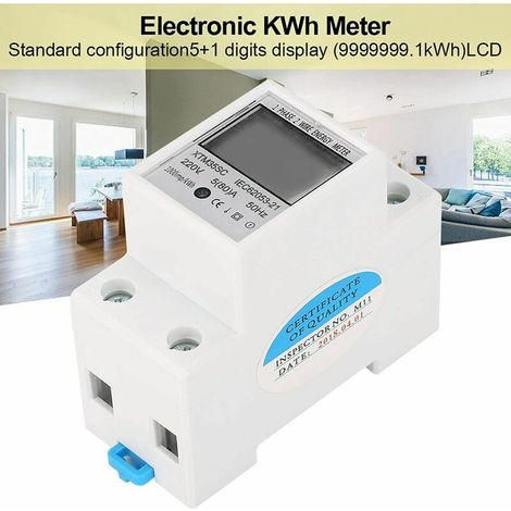 Green Mobility-Compteur d'électricité numérique 220V 5(80)A monophasé 2 fils 2P compteur d'électricité numérique compteur d'électricité (1/4)