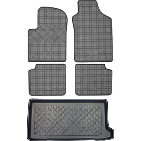 Fiat 500 / 500 Hybrid Hatchback (3 portes) de 09.2007 à 02.2020 - Jeu de tapis de sol en caoutchouc + tapis de coffre (1/5)