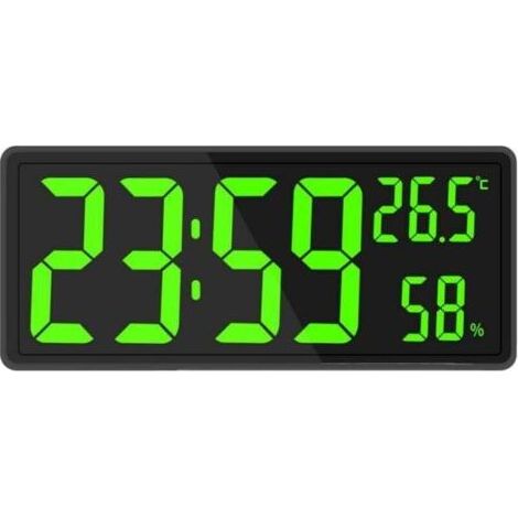 Digitaler Spiegelwecker – Großes LED-Display mit Anzeige von Uhrzeit, Temperatur und Datum – USB-betrieben – Elegantes schwarzes Design für Zuhause oder Büro (1/4)