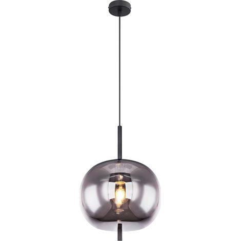 LED Pendelleuchte mit Rauchglas 1-flammig Metall Schwarz, Ø 30cm (1/5)