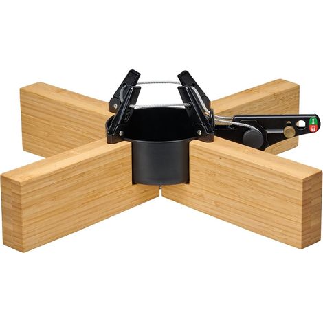 Krinner Copenhague - Soporte para árbol de Navidad (bambú, altura hasta 2,5 m, 50 cm, con técnica de una cuerda)
