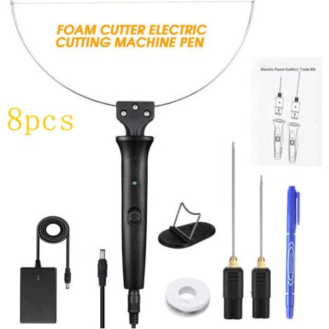 8 pièces Coupeur de mousse électrique 3 en 1 Stylo de coupe 220V 18W Coupeur de mousse chauffant (1/4)