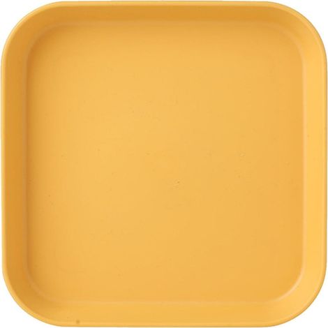 Plateau De Service Rectangulaire - En Polypropylène - Antidérapant - Pour Repas Sur Les Genoux Ou Table - 14,5 X 14,5 X 1,5 Cm - Jaune - 1 Pièce (1/5)