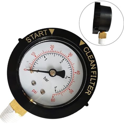 1/4"NPT Manomètre résistant aux intempéries pour filtre de piscine pour applications non corrosives (1/5)