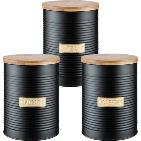 Typhoon Otto Black Tea, Coffee & Sugar Storage Canisters (1/4)