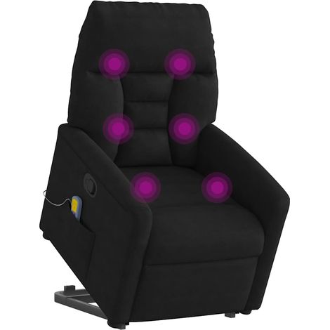 Fauteuil de Salon,Chaise,Fauteuil inclinable de massage noir tissu microfibre CFW227433 (1/5)