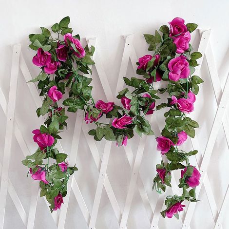 Décoration de mariage en rotin rose, fleurs artificielles violettes-Online Store (1/2)