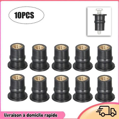 Écrou de puits en caoutchouc - DILWE - M5 - Lot de 10 à 100pcs - Accessoire kayak, canoë, bateau (1/4)