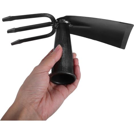 Binette de jardin à double tête et cultivateur 7,5 cm Outil de creusement manuel pour désherber et ameublir le sol dans l'entretien de la pelouse et du jardin (1/5)
