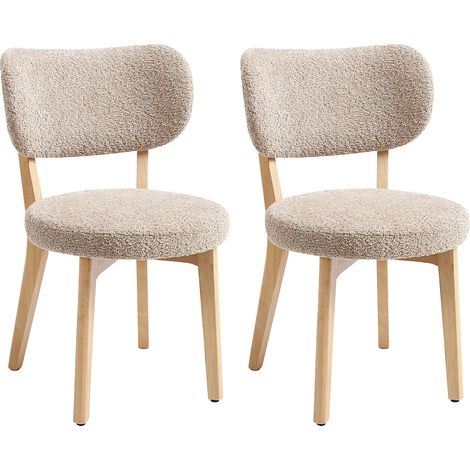 Set di 2 sedie in Tessuto bouclé e Legno di hevea - Talpa - TORIEL (1/5)
