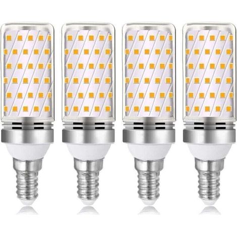 E14 16W LED bulb, warm white 3000K, 1600lm, equivalent to 100W or 120W E14 halogen bulb, AC 230V, non-dimmable, 4 pieces