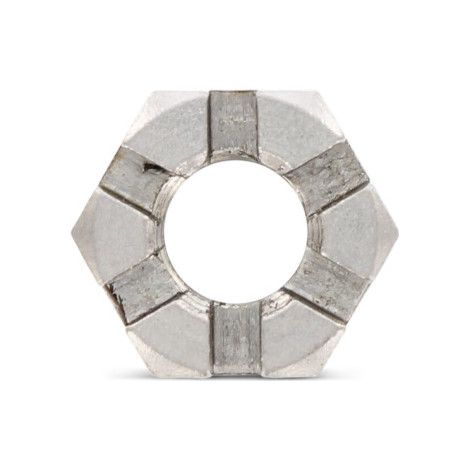 Ecrou hexagonale à CRENEAUX BAS M24 Inox A2 - 1 pièce (1/4)
