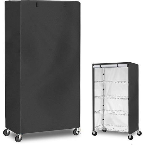 Housse pour Racks de Stockage,Housses Robustes pour Étagères Métalliques,Couverture Résistante au Vent, Ajustable, Portable pour Organisateur pour Entrepôt, Entrée, Garage, Chambre (1/5)