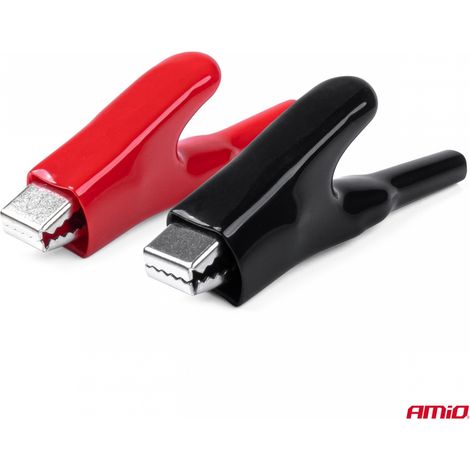 Pinces crocodiles pour batterie 25A amio-03046 (1/5)
