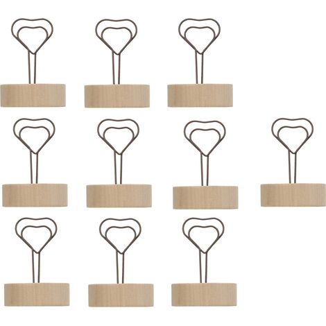 Lot de 10 Porte-Cartes Rétro Coeur Mignon pour Bureau Maison, Support Photo et Carte de Visite Décoratif Bureau (1/5)