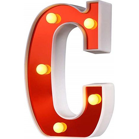 Lettres LED - 16 cm - Lumière Chaude - Pour Décoration Murale ou Sur Bureau - Alphabet Personnalisable - 1 Pièce (1/5)