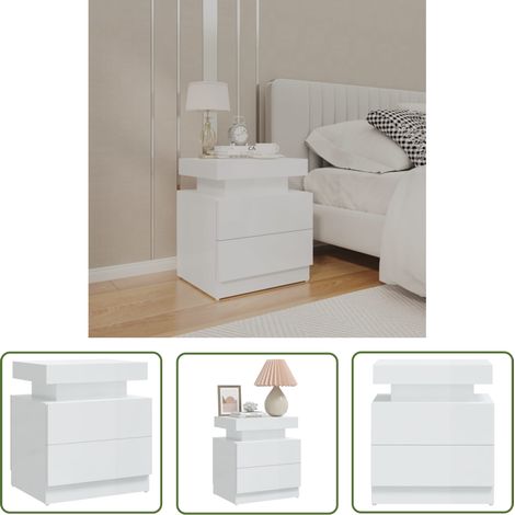 Maison Exclusive Nachttisch Hochglanz-Weiß 45x35x52 cm (1/5)