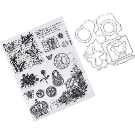Tampon transparent en caoutchouc TPR pour la décoration de journaux et d'albums DIY, accessoires de loisirs créatifs (T1746TC Matrice de découpe pour tampon) (1/5)