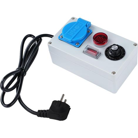Régulateur de Puissance 2000W, Variateur de Lumière Régulateur de Vitesse Régulateur de Tension Moteur Prise Variateur 230V Prise Standard Européenne (1/5)
