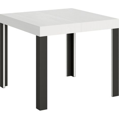 Tavolo "Rimini" allungabile in legno per sala da pranzo -Allungabile fino a 246 cm / Bianco Frassino (1/5)
