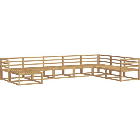 Set di divani da esterno 8 pcs Bianco Legno di Acacia Massello vidaXL