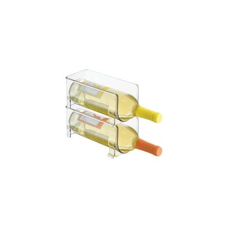 Range-Bouteilles (Lot de 2) – casier à Bouteilles empilable en Plastique pour Bouteilles de vin, Sodas ou Autres Boissons – étagère à vin Moderne pour 1 Bouteille – Transparent (1/4)