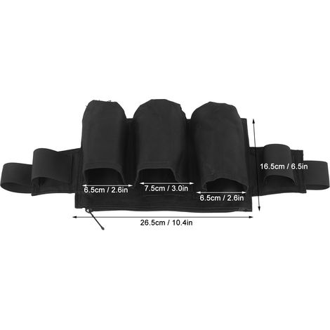 Ceinture de Jardinage 6 Poches Imperméable en Tissu Oxford, Poche à Outils Réglable pour Camping et Extérieur, Noir (1/5)
