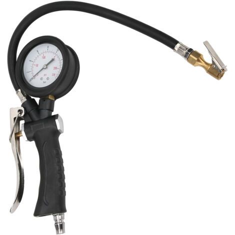 Manomètre de gonflage de pression des pneus portatif pour voiture moto avec tête rotative 20104 (1/5)