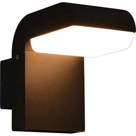 Applique da parete LED per esterni 200 x 100 x 155 mm illuminazione verso il basso design moderno in alluminio nero 020045914