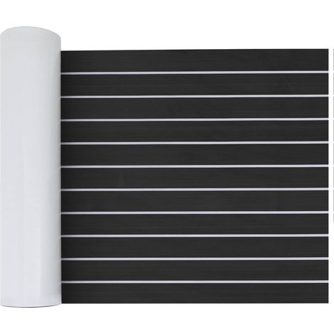 Tapis de bateau Rayé Gris foncé et blanc 240 x 60 cm EVA vidaXL (1/5)