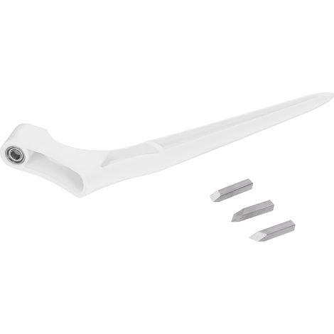 Couteau de sculpture rotatif 360° en acier inoxydable, lot de 3 lames pour scrapbooking, pochoirs et loisirs créatifs - Outil de découpe précis, blanc (1/5)