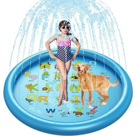 (Bleu)Tapis de jeu Sprinkle et Splash - Jet d'eau 170CM PVC - Piscine de Jeux pour Enfant - Bleu (1/4)