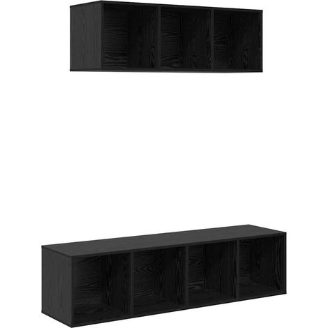 Maison Exclusive - Ensemble meuble TV 2 pcs Chêne noir Bois d'ingénierie
