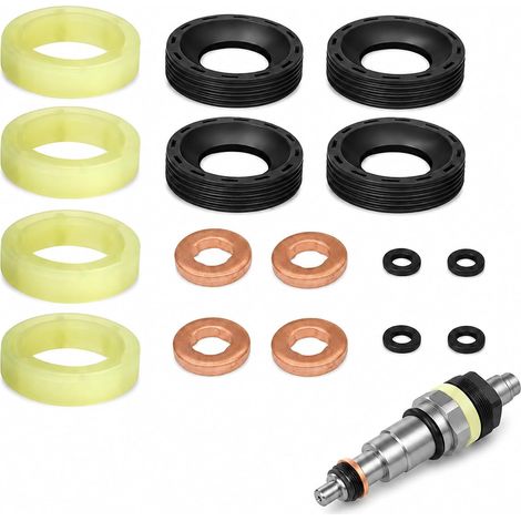 16-Piece Diesel Injector O-Ring Kit for Replacement and Maintenance, Complete Diesel Injector Seal Kit with O-Rings, Optimal Sealing for Diesel Engines (1/5)